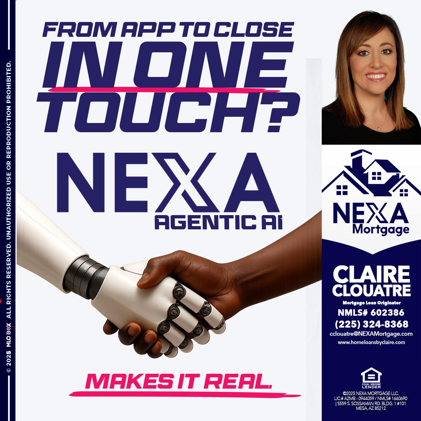 IN ONE TOUCH - Claire Clouatre -Mortgage Loan Originator
