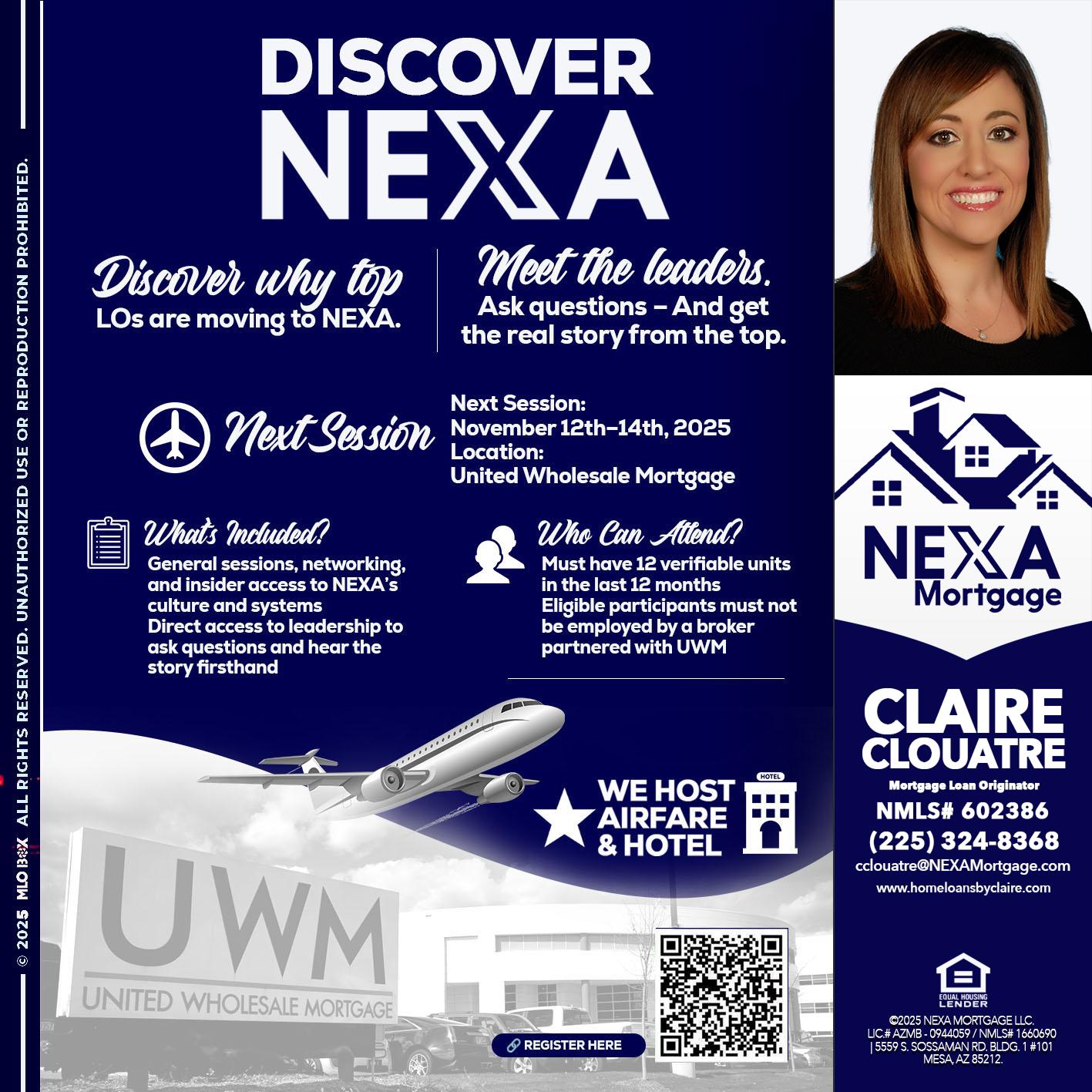 DISCOVER NEXA - Claire Clouatre -Mortgage Loan Originator