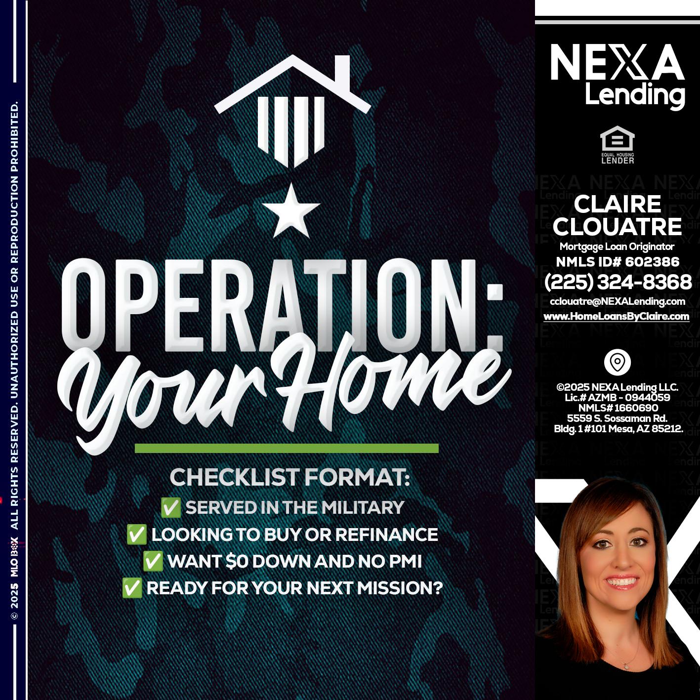 OPERATION YOUR HOME - Claire Clouatre -Mortgage Loan Originator