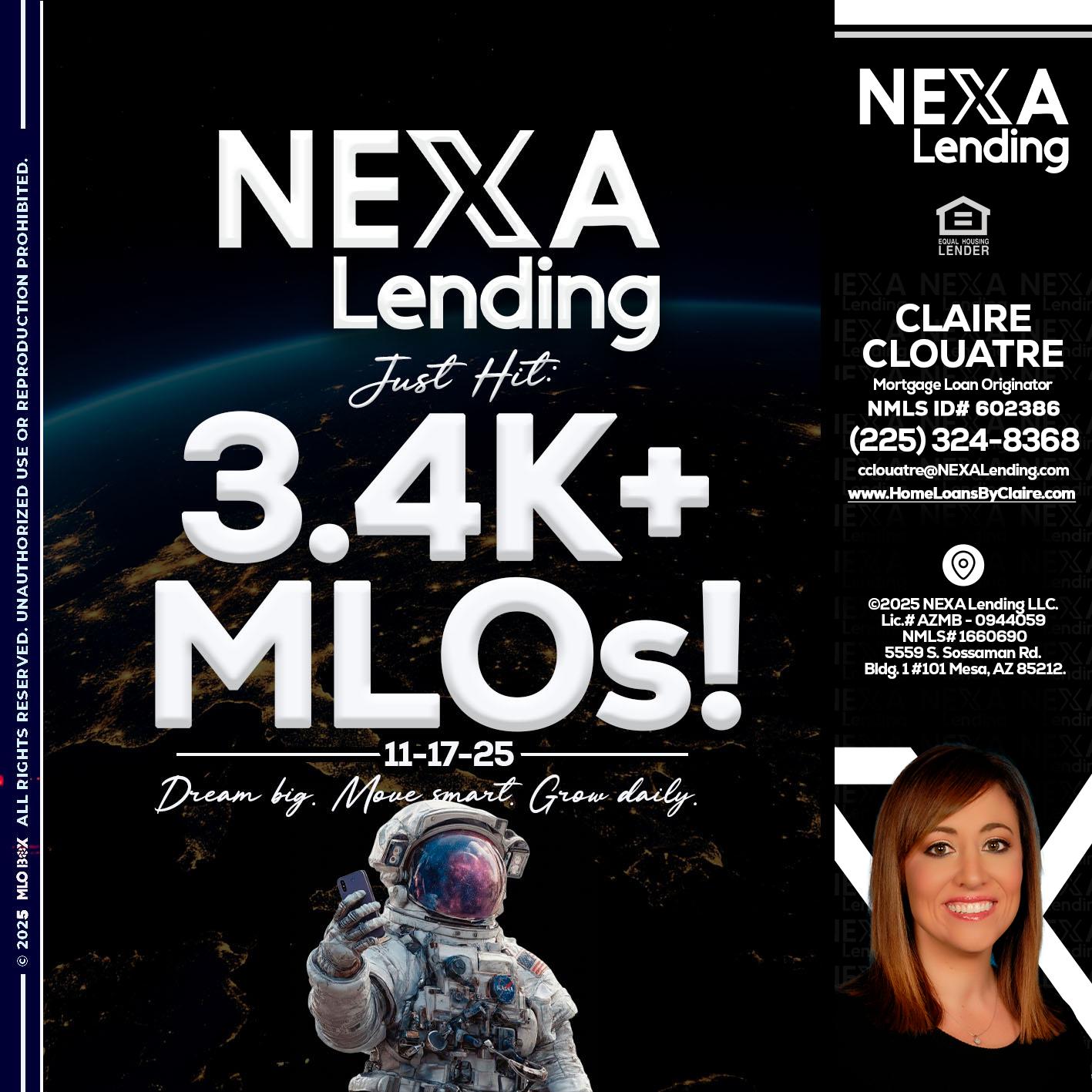 3.4K MLOs - Claire Clouatre -Mortgage Loan Originator