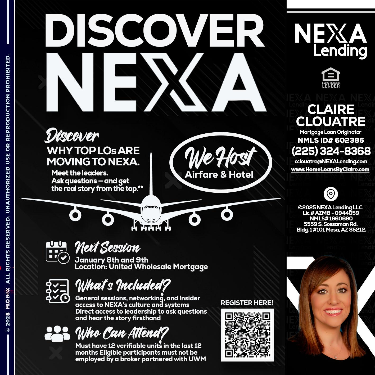 DISCOVER NEXA - Claire Clouatre -Mortgage Loan Originator