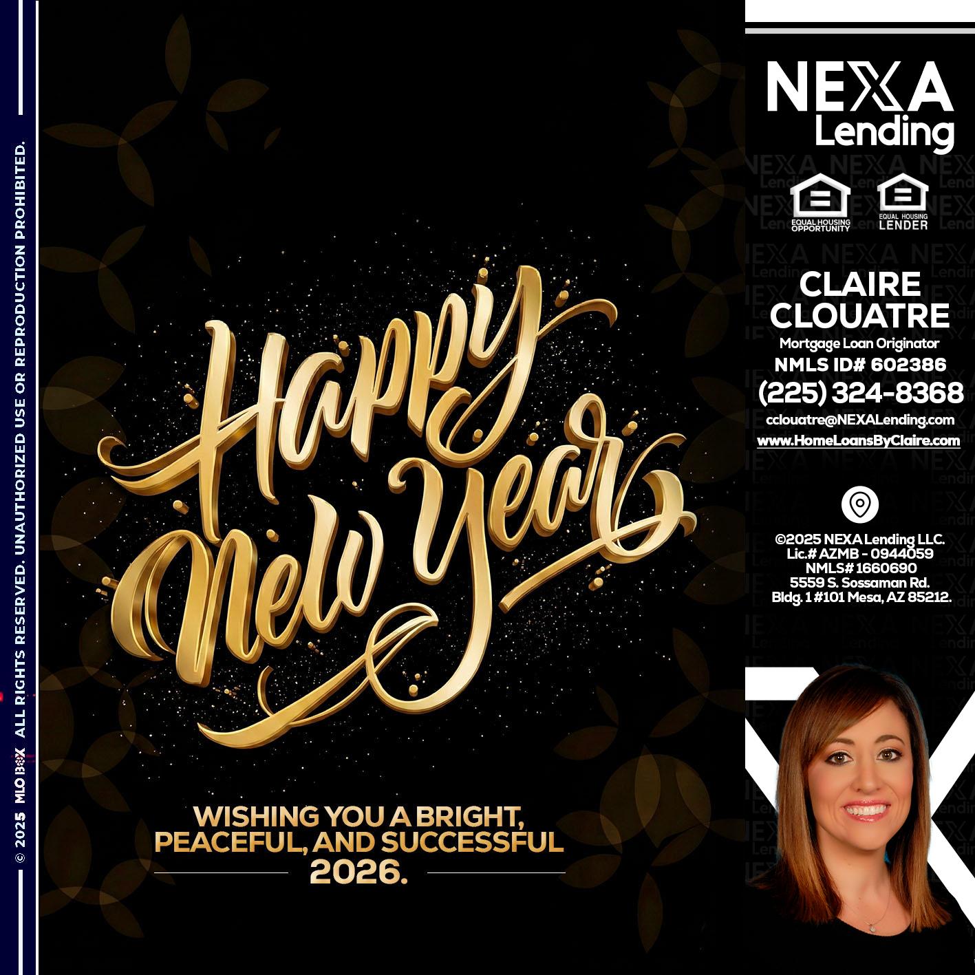 HAPPY NEW YEAR - Claire Clouatre -Mortgage Loan Originator