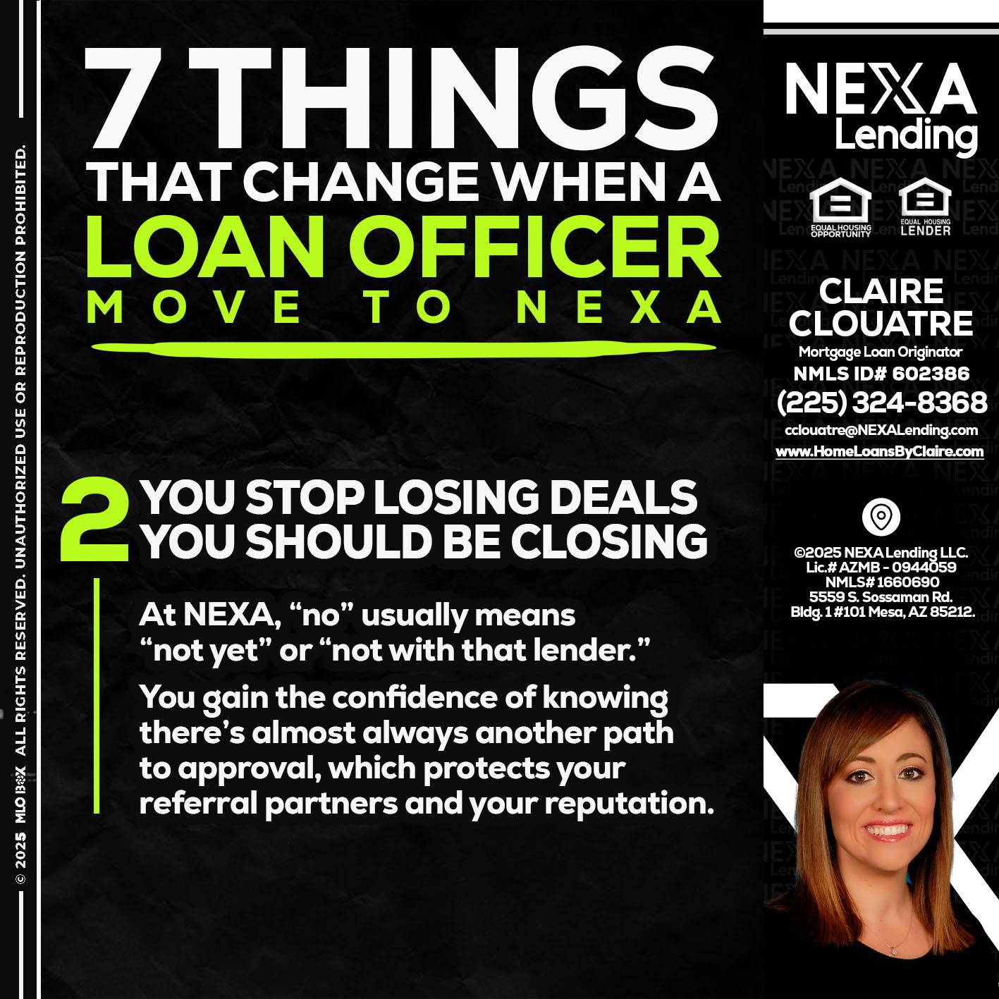 7 THINGS (2) - Claire Clouatre -Mortgage Loan Originator