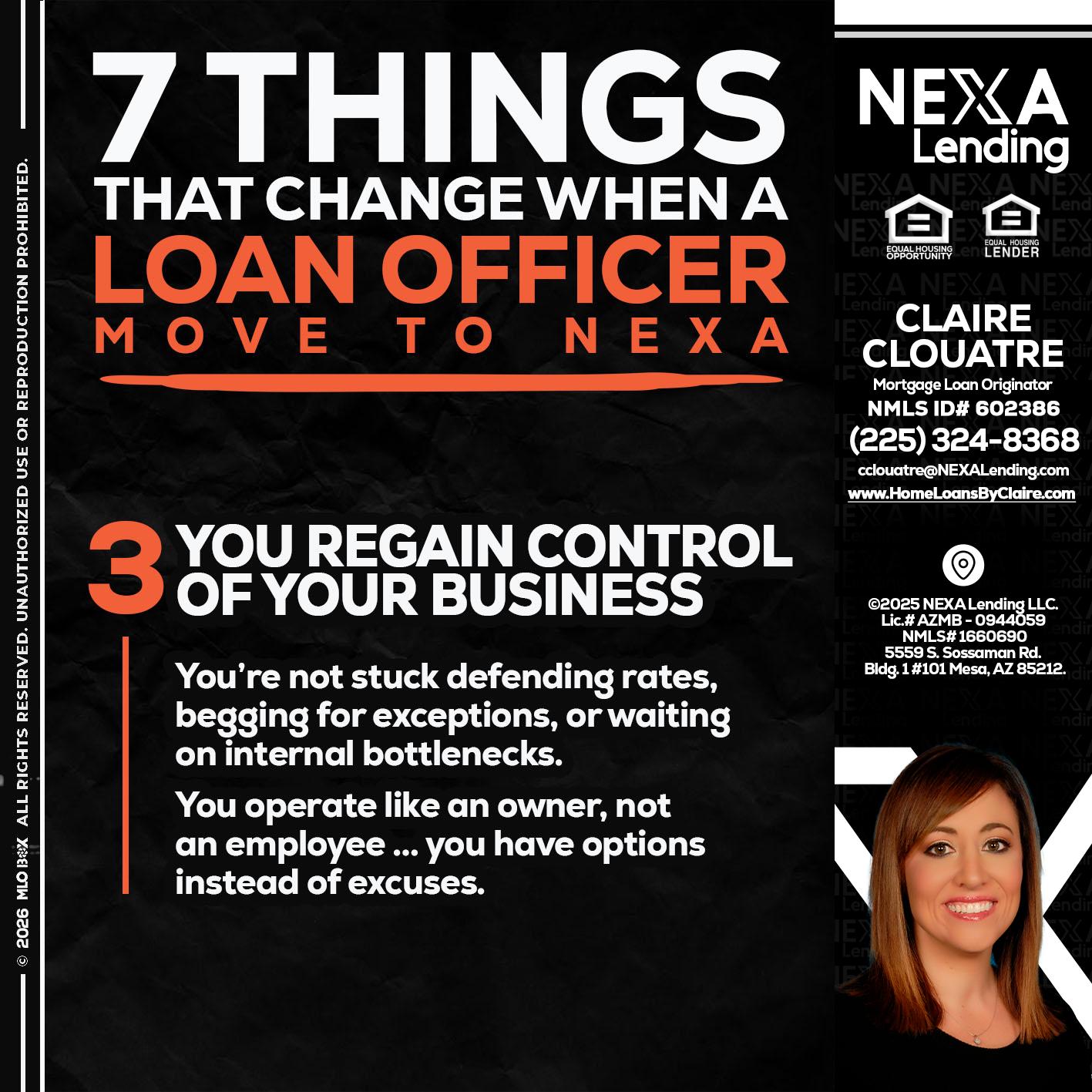 7 things (3) - Claire Clouatre -Mortgage Loan Originator