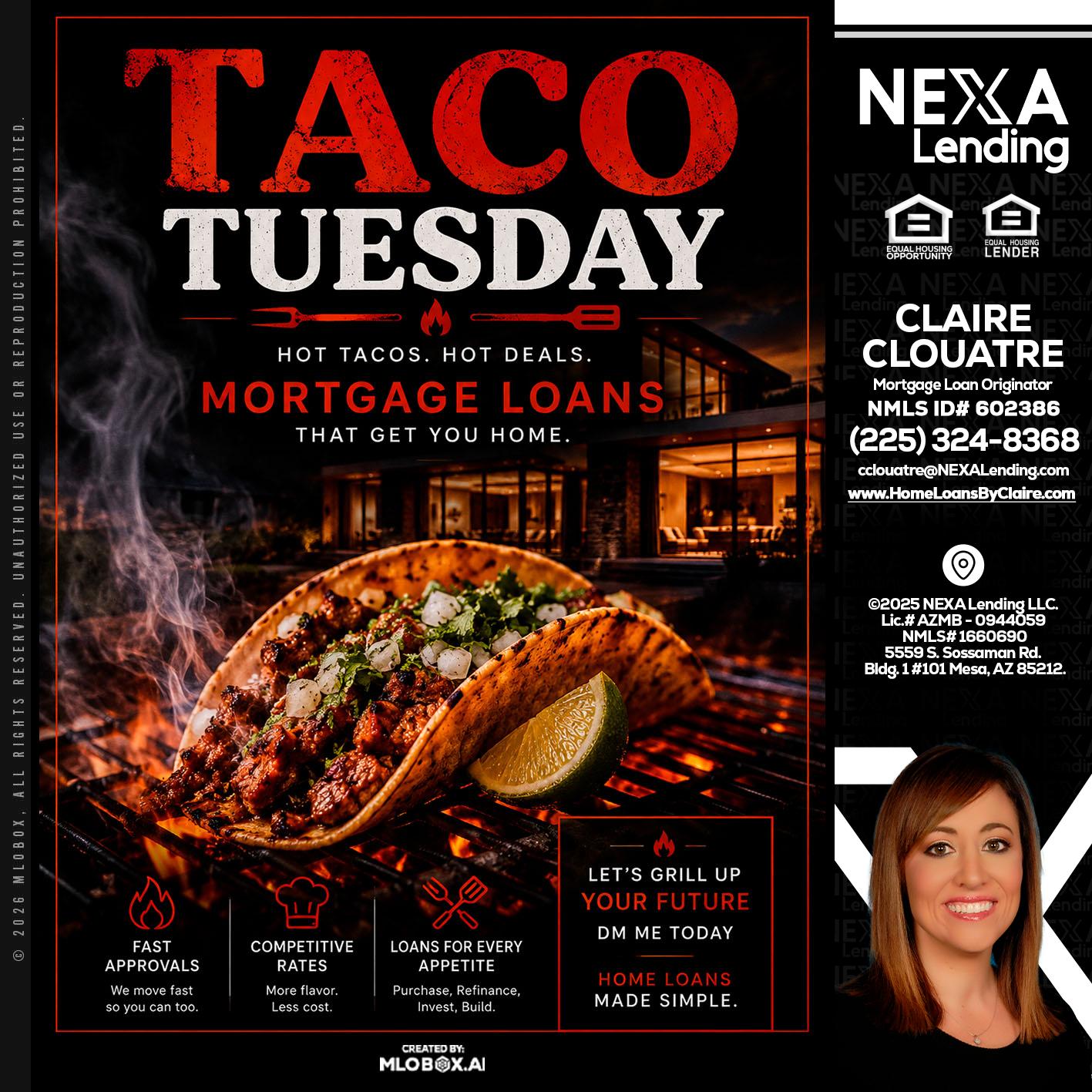 TACO TUESDAY - Claire Clouatre -Mortgage Loan Originator