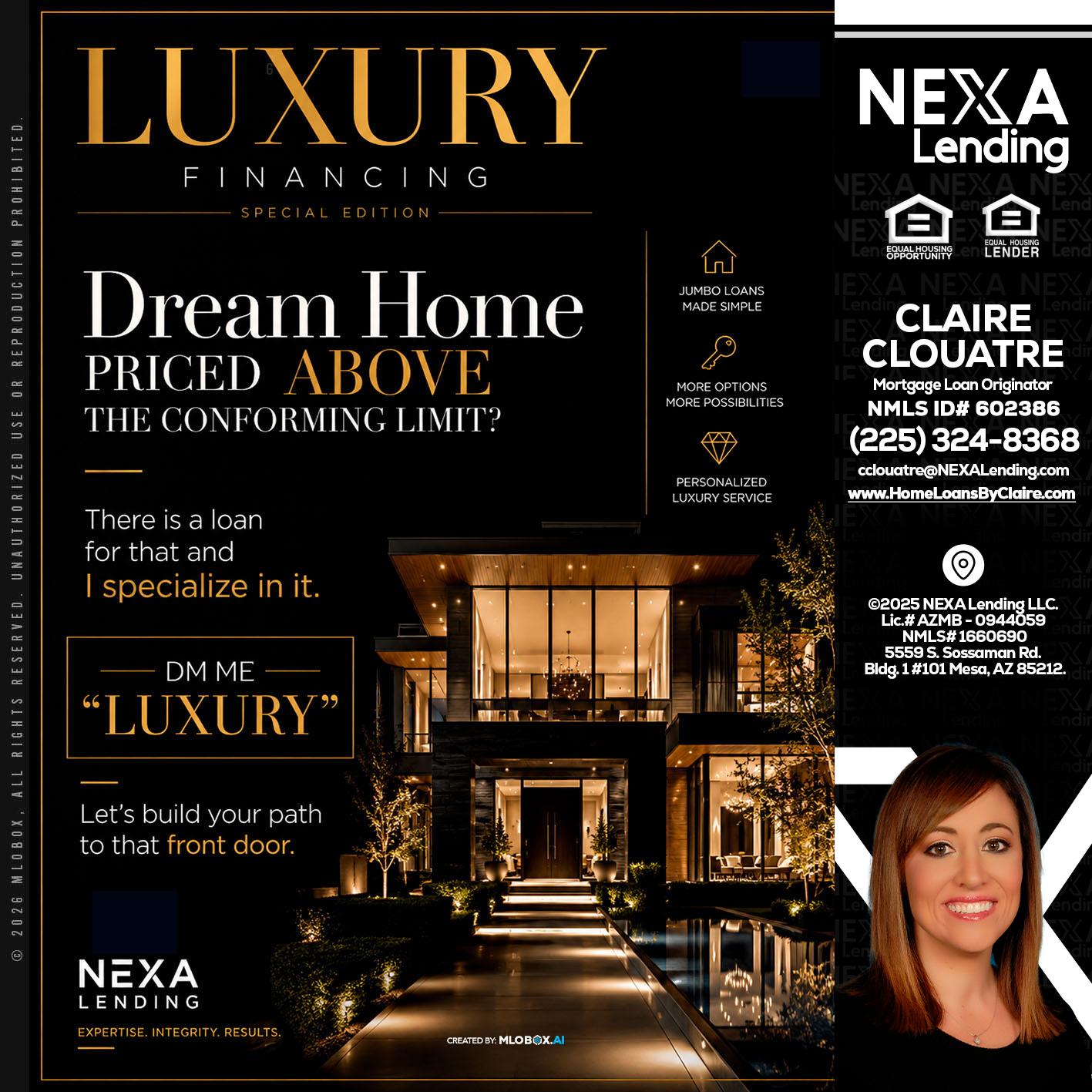 LUXURY - Claire Clouatre -Mortgage Loan Originator