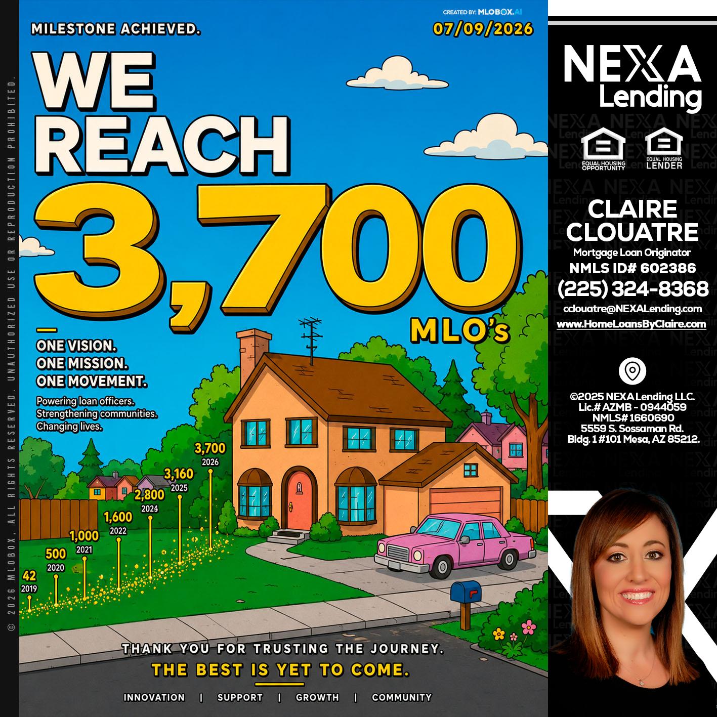 3,700 MLO's - Claire Clouatre -Mortgage Loan Originator