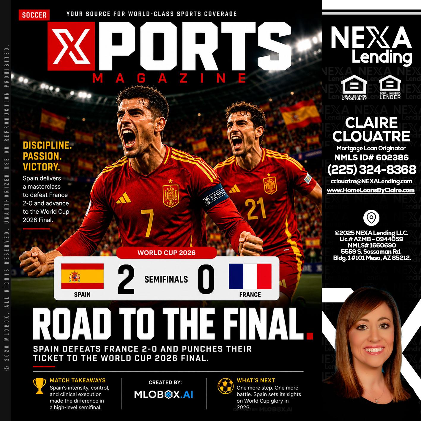 XPORTS WORLD CUP 2026 - Claire Clouatre -Mortgage Loan Originator