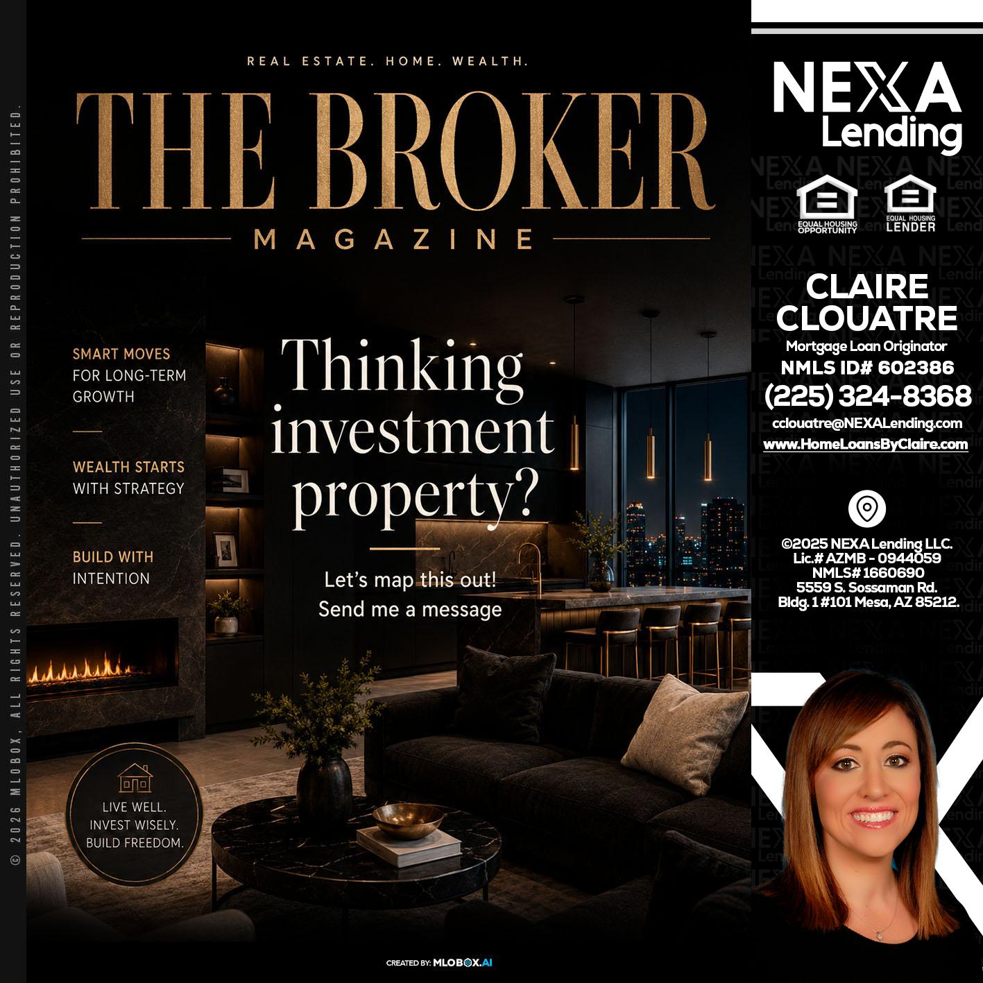 THE BROKER - Claire Clouatre -Mortgage Loan Originator