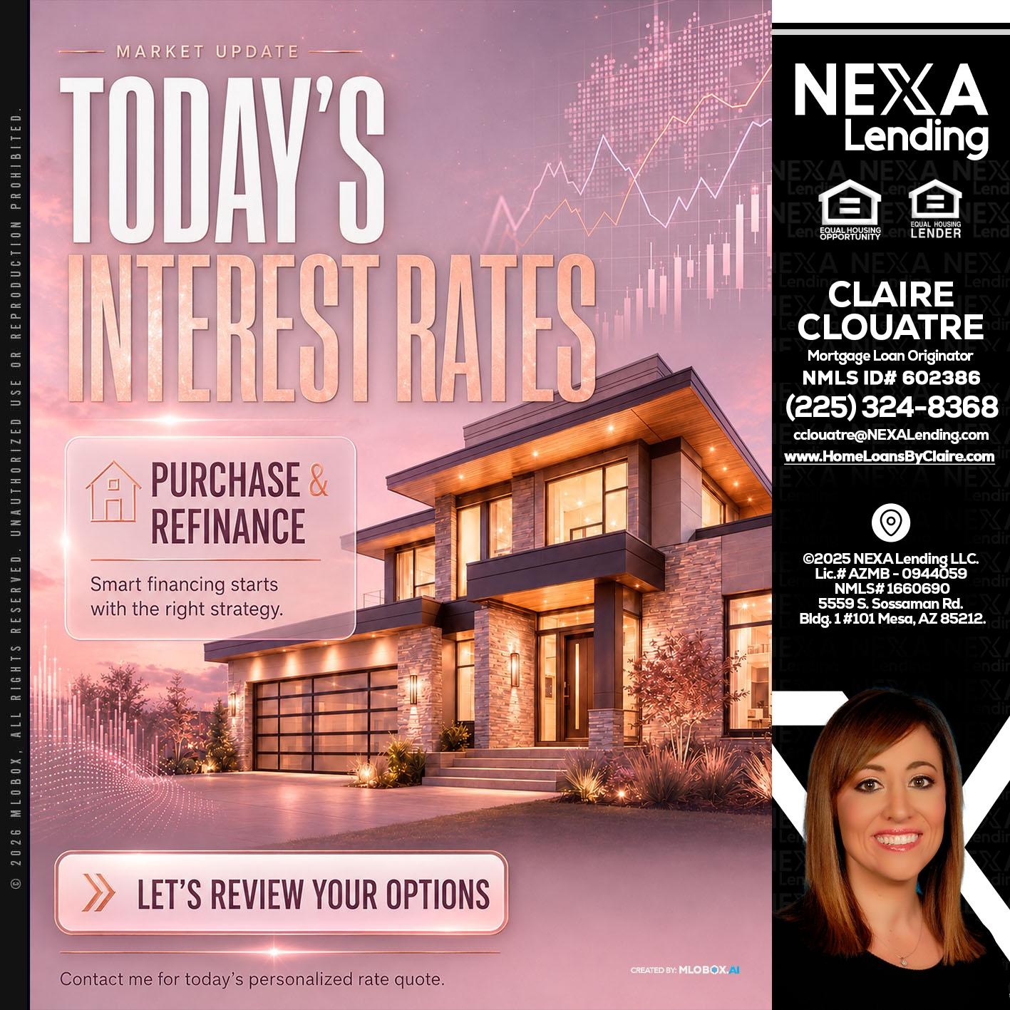 todays interest rates - Claire Clouatre -Mortgage Loan Originator
