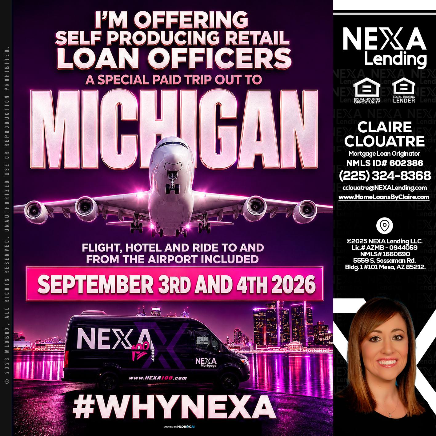 MICHIGAN TRIP - Claire Clouatre -Mortgage Loan Originator