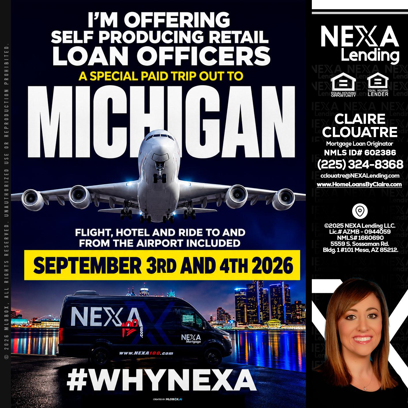 MICHIGAN - Claire Clouatre -Mortgage Loan Originator