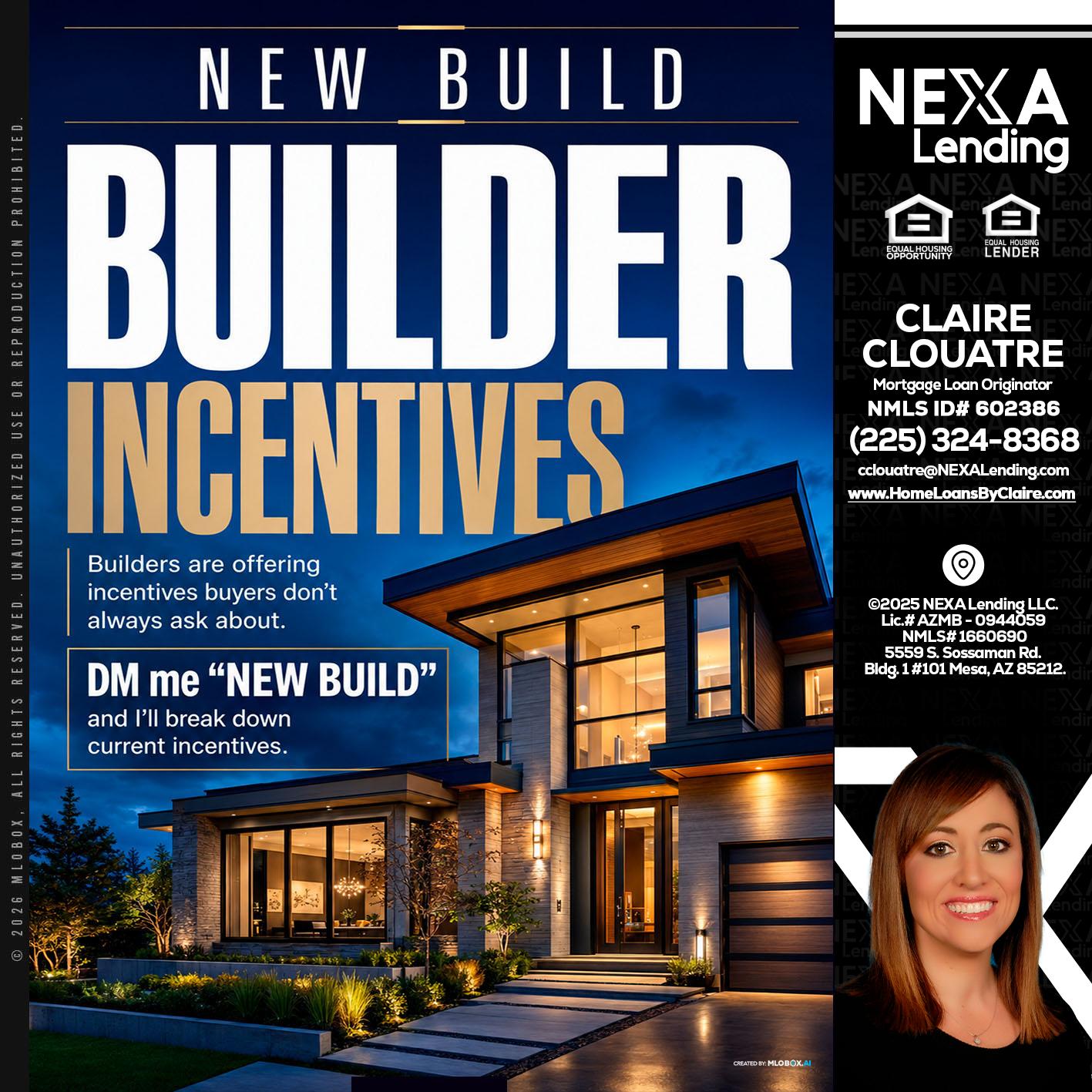 NEW BUILDER - Claire Clouatre -Mortgage Loan Originator