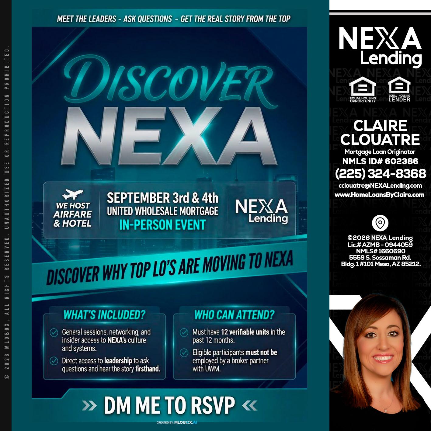 DISCOVER NEXA - Claire Clouatre -Mortgage Loan Originator
